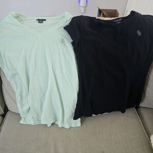 Polo by Ralph Lauren Mint Green and Black Tops